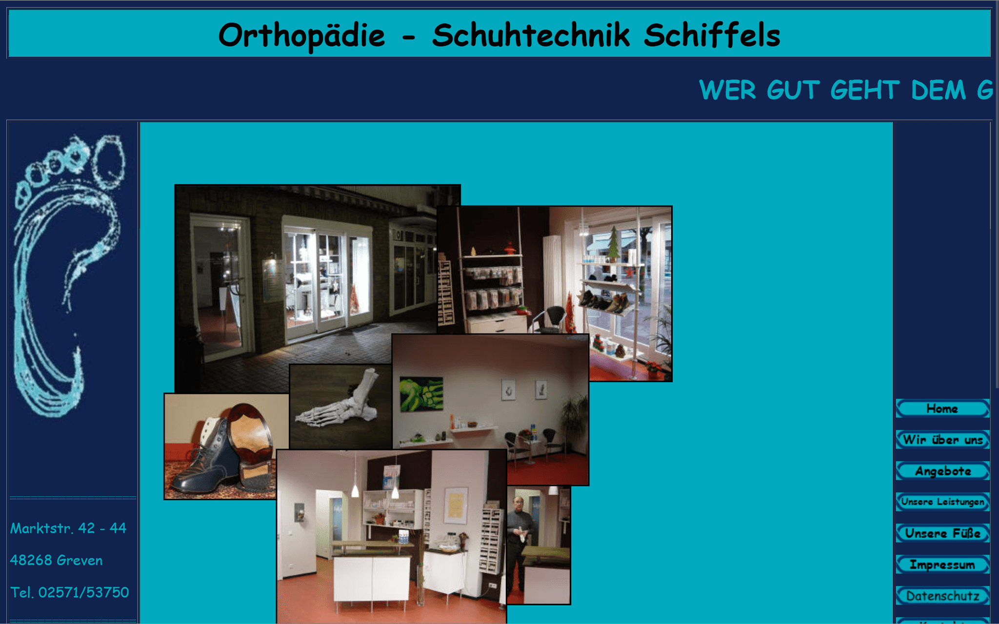 Alte Website von Orthopädie & Schuhtechnik Schiffels