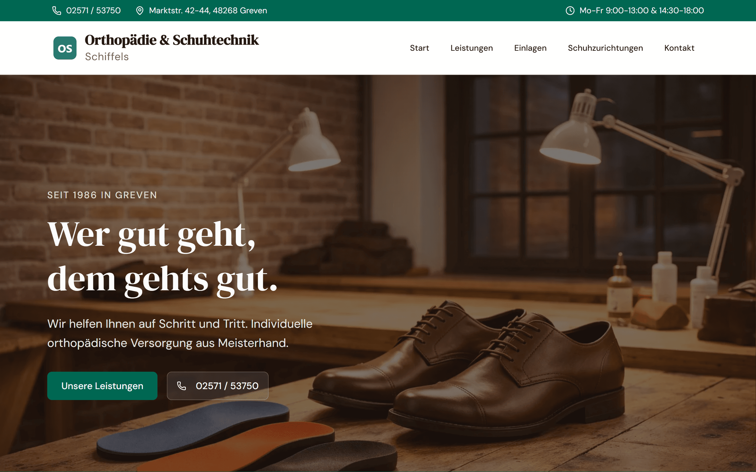 Neue Website von Orthopädie & Schuhtechnik Schiffels